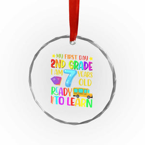 My First Day of 2nd Grade Crystal Glass Ornament Ready to Learn Back to School