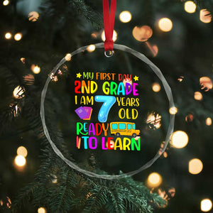 My First Day of 2nd Grade Crystal Glass Ornament Ready to Learn Back to School