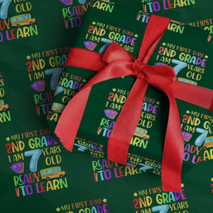 My First Day of 2nd Grade Wrapping Paper Roll Ready to Learn Back to School