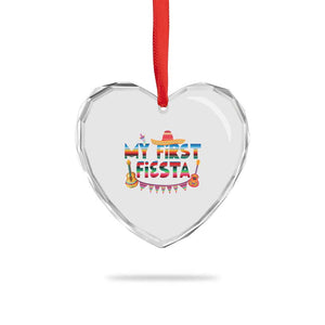 My First Fiesta Heart Crystal Glass Ornament Baby Cinco De Mayo Mexican Fiesta Outfit TS10 Print Your Wear