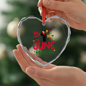 My First Juneteenth Heart Crystal Glass Ornament African American Baby Freedom Day TS12 Print Your Wear