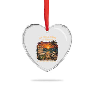My Give A Damn is Broken Lifes Too Short to Pretend Heart Crystal Glass Ornament Funny Old Man Quote