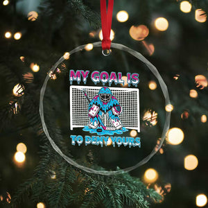 My Goal Is To Deny Yours Crystal Glass Ornament Goalie Hockey Drip Art Gift TS12 Print Your Wear
