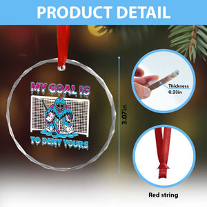 My Goal Is To Deny Yours Crystal Glass Ornament Goalie Hockey Drip Art Gift TS12 Print Your Wear