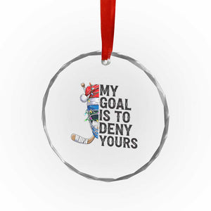 My Goal Is To Deny Yours Crystal Glass Ornament Ice Hockey Helmet Christmas Gift TS12 Print Your Wear