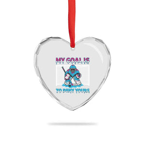 My Goal Is To Deny Yours Heart Crystal Glass Ornament Goalie Hockey Drip Art Gift TS12 Print Your Wear
