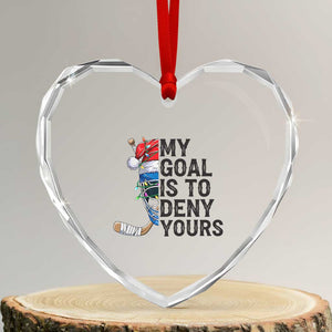 My Goal Is To Deny Yours Heart Crystal Glass Ornament Ice Hockey Helmet Christmas Gift TS12 Transparent Glass 3'' Heart Print Your Wear