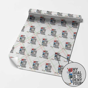 My Goal Is To Deny Yours Wrapping Paper Roll Ice Hockey Helmet Christmas Gift TS12 Christmas Plaid Print Your Wear