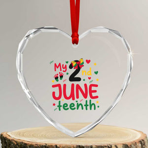 My Second Juneteenth Heart Crystal Glass Ornament African American Baby Freedom Day TS12 Transparent Glass 3'' Heart Print Your Wear