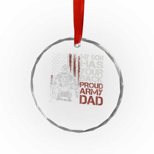 My Son Has Your Back Proud Army Dad Crystal Glass Ornament Military Father TS11 Print Your Wear