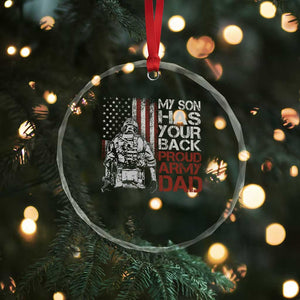 My Son Has Your Back Proud Army Dad Crystal Glass Ornament Military Father TS11 Print Your Wear