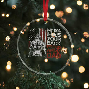 My Son Has Your Back Proud Army Dad Crystal Glass Ornament Military Father TS11 Print Your Wear