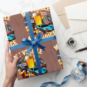 My Vehicle My Choice Wrapping Paper Roll Funny Drunk Driving TS14 Mocha Print Your Wear