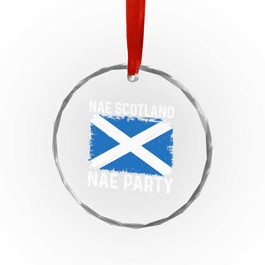 Nae Scotland Nae Party Saltire Flag Crystal Glass Ornament Vintage Scottish Accent Soccer Fans Football Tournament