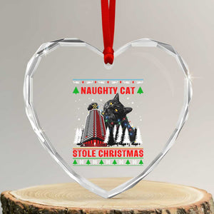 Nakatomi Plaza Christmas Heart Crystal Glass Ornament Funny Naughty Santa Cat Humor TS14 Transparent Glass 3'' Heart Print Your Wear