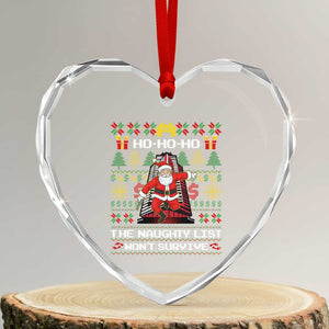 Nakatomi Plaza Christmas Heart Crystal Glass Ornament Funny Santa Gun Cosplay Xmas TS14 Transparent Glass 3'' Heart Print Your Wear