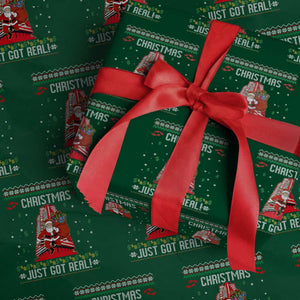 Nakatomi Plaza Christmas Wrapping Paper Roll Just Got Real TS14 Green Print Your Wear