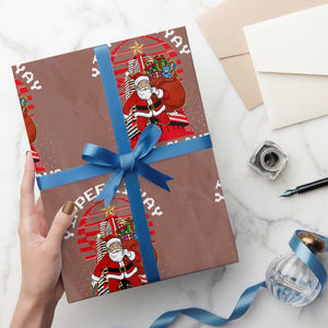 Nakatomi Plaza Christmas Wrapping Paper Roll Yippee Ki Yay Santa Claus TS14 Mocha Print Your Wear