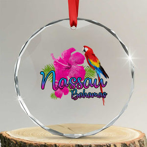 Nassau Souvenir Crystal Glass Ornament Caribbean Bahamas Beach Vacation TS10 Transparent Glass 3'' Circle Print Your Wear