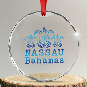 Nassau Souvenir Crystal Glass Ornament Sea Turtle Bahamas Beach Vacation TS10 Transparent Glass 3'' Circle Print Your Wear