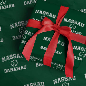Nassau Souvenir Wrapping Paper Roll Bahamas Rowing Beach Summer Vacation TS10 Green Print Your Wear