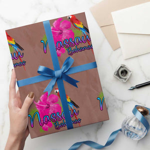 Nassau Souvenir Wrapping Paper Roll Caribbean Bahamas Beach Vacation TS10 Mocha Print Your Wear