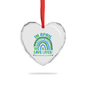 National Donate Life Month Heart Crystal Glass Ornament In April We Save Lives Organ Donation Support Green Ribbon TS10 Print Your Wear