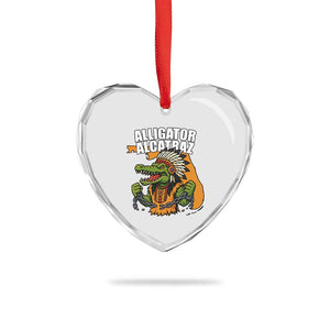 Native Alligator Alcatraz Heart Crystal Glass Ornament Florida Gator Break The Chain TS02 Print Your Wear