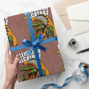 Native Alligator Alcatraz Wrapping Paper Roll Florida Gator Break The Chain TS02 Mocha Print Your Wear