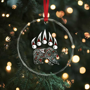 Native American Alaska Grizzly Bear Claw Indian Pride Crystal Glass Ornament