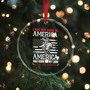 Native American Apache Crystal Glass Ornament I Was Not Born In America TS14 Print Your Wear