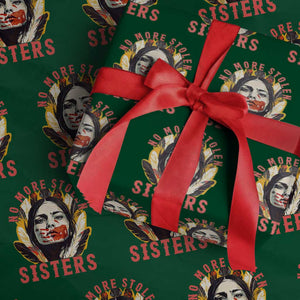 Native American Awareness Gift Wrapping Paper Roll No More Stolen Sisters MMIW Support TS12 Green Print Your Wear