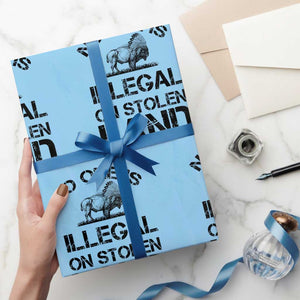 Native American Buffalo Graphic Wrapping Paper Roll No One Is Illegal On Stolen Land