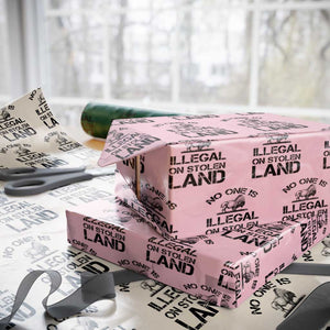 Native American Buffalo Graphic Wrapping Paper Roll No One Is Illegal On Stolen Land