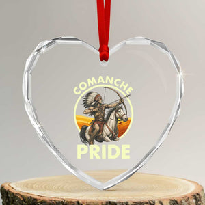 Native American Comanche Pride Indigenous People Day Heart Crystal Glass Ornament TS14 Transparent Glass 3'' Heart Print Your Wear