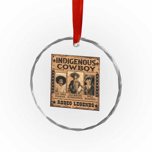 Native American Cowboy Rodeo Legends Crystal Glass Ornament Vintage Western Country Cowboy