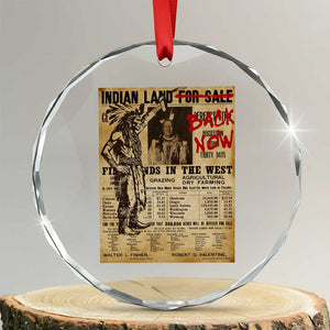 Native American Crystal Glass Ornament Indian Land For Back Now TS10 Transparent Glass 3'' Circle Print Your Wear