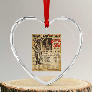 Native American Heart Crystal Glass Ornament Indian Land For Back Now TS10 Transparent Glass 3'' Heart Print Your Wear
