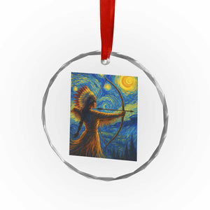 Native American Indian Women Crystal Glass Ornament Starry Night Indigenous Pride TS14 Print Your Wear