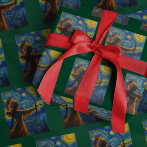 Native American Indian Women Wrapping Paper Roll Starry Night Indigenous Pride TS14 Green Print Your Wear