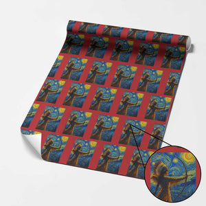Native American Indian Women Wrapping Paper Roll Starry Night Indigenous Pride TS14 Red Print Your Wear