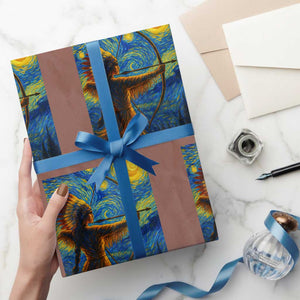 Native American Indian Women Wrapping Paper Roll Starry Night Indigenous Pride TS14 Mocha Print Your Wear