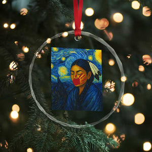 Native American MMIW Crystal Glass Ornament Starry Night Indigenous People Day TS14 Print Your Wear