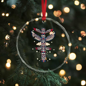 Native American Totem Pole Crystal Glass Ornament Pacific Northwest Indigenous Tribal