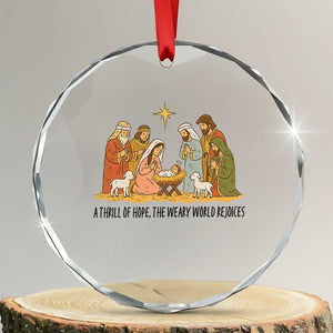 Nativity Scene Christmas Crystal Glass Ornament Baby Jesus Christian Faith TS14 Transparent Glass 3'' Circle Print Your Wear