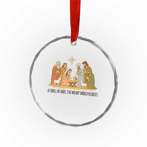 Nativity Scene Christmas Crystal Glass Ornament Baby Jesus Christian Faith TS14 Print Your Wear