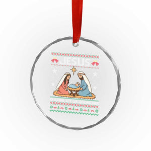 Nativity Scene Christmas Crystal Glass Ornament Baby Jesus Christian Xmas TS14 Print Your Wear