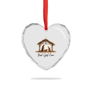 Nativity Scene Heart Crystal Glass Ornament Christian Christmas Jesus Best Gift Ever TS10 Print Your Wear