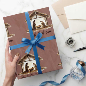 Nativity Scene Wrapping Paper Roll Christian Christmas Jesus Best Gift Ever TS10 Mocha Print Your Wear