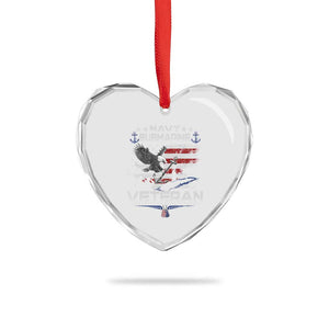 Navy Submarine Veteran Heart Crystal Glass Ornament Military Patriotic Vintage American Flag TS11 Print Your Wear